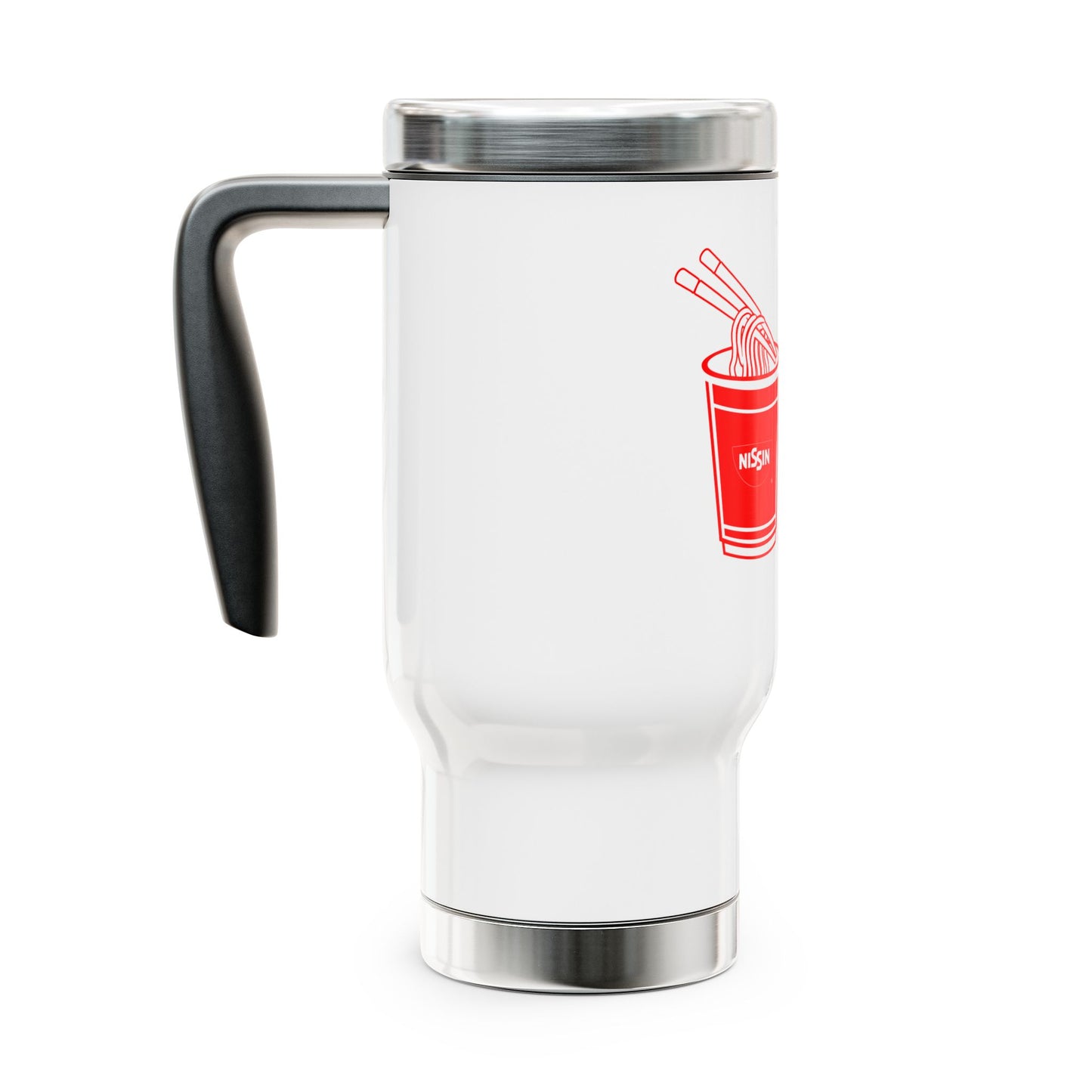 Stainless Steel Travel Mug with Handle, 14oz - Fill Your Cup