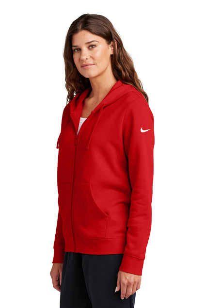 Nike Women's Club Fleece Sleeve Swoosh Full-Zip Hoodie - Carb Loading