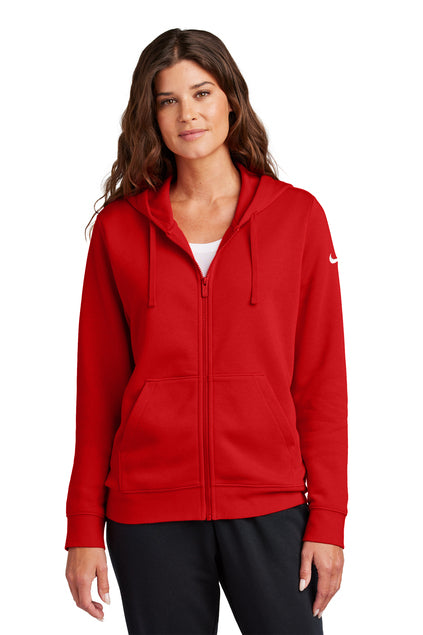 Nike Women's Club Fleece Sleeve Swoosh Full-Zip Hoodie - Carb Loading