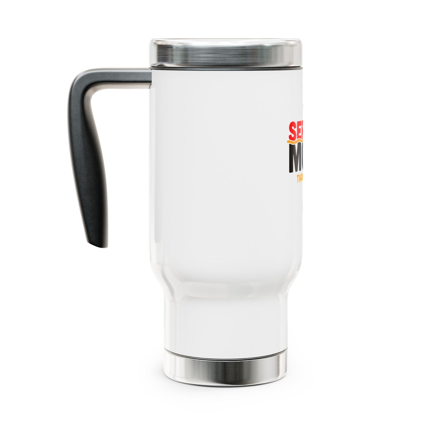 Stainless Steel Travel Mug with Handle, 14oz - Serving More