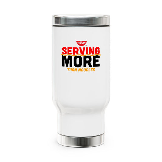 Stainless Steel Travel Mug with Handle, 14oz - Serving More