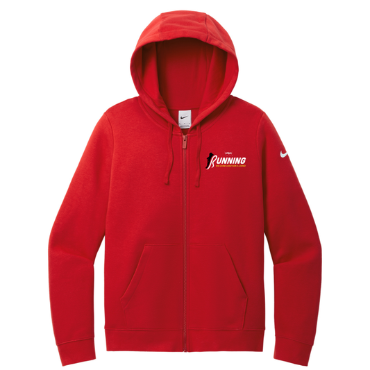 Nike Women's Club Fleece Sleeve Swoosh Full-Zip Hoodie - Carb Loading